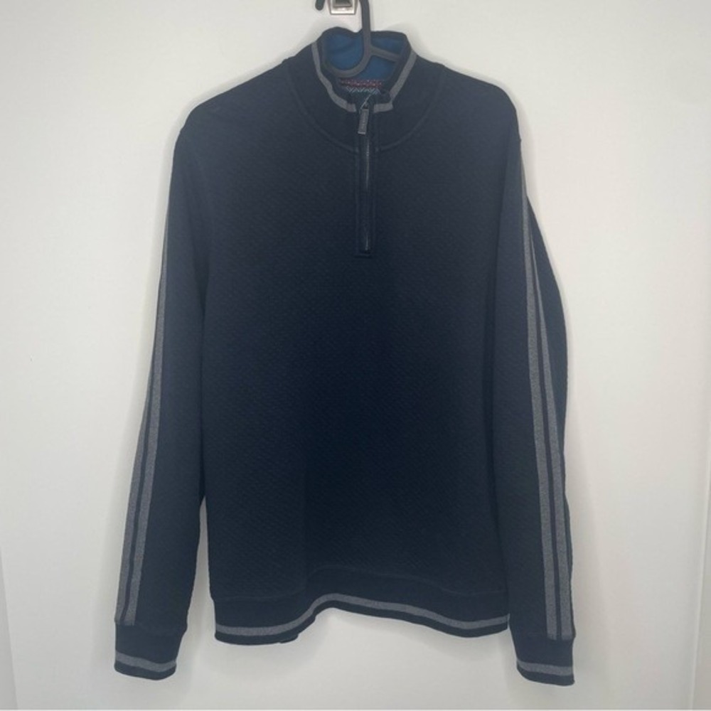 Ted Baker Quarter Zip Sindey Pullover Navy‎ Blue Size Large - Picture 2 of 7